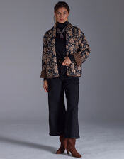 East Floral Quilted Jacket , Black (BLACK), large