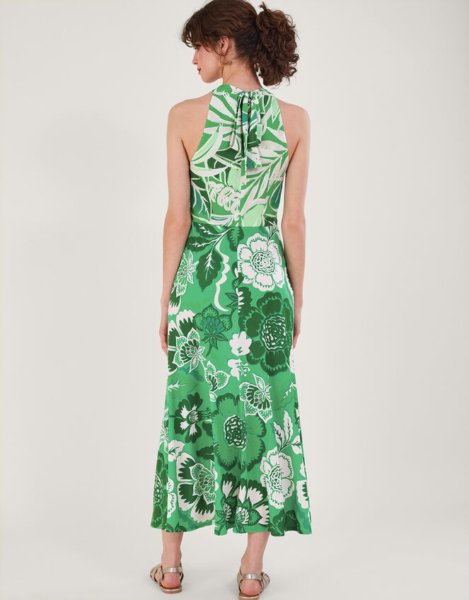 Clo Botanical Print Crossover Maxi Dress Green | Midi Dresses | Monsoon UK.