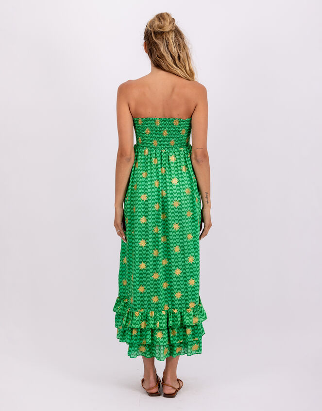 Sundress Pooja Strapless Ruffle Midi Dress, Green (GREEN), large