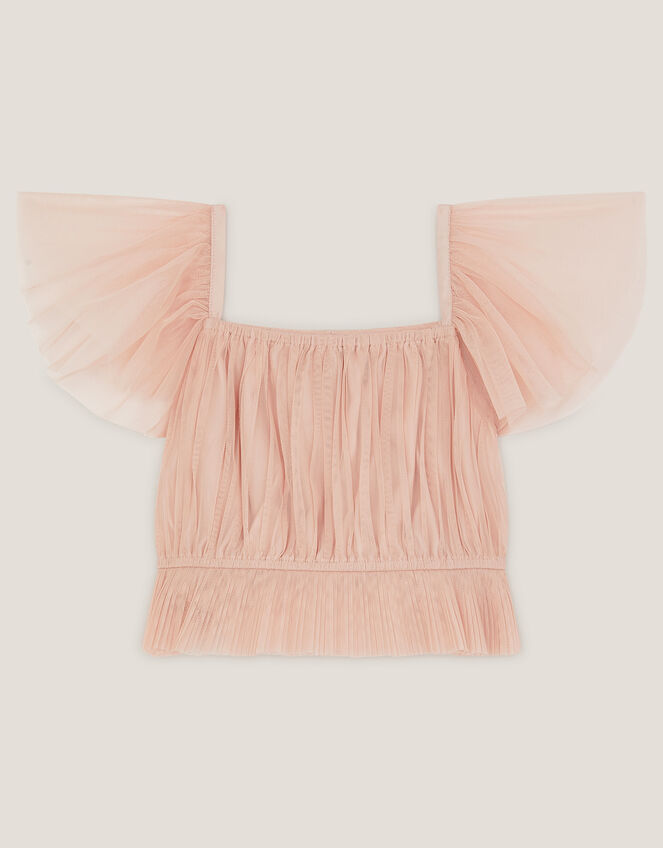 Olene Pleat Tulle Top, Pink (PALE PINK), large