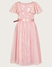Giselle Embellished Floral Dress, Pink (DUSKY PINK), large