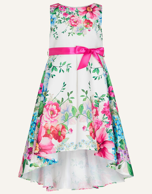 Calypso Rose Print High-Low Dress, Ivory (IVORY), large