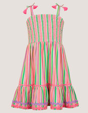 Stripe Top & Tiered Skirt Set, Green (GREEN), large