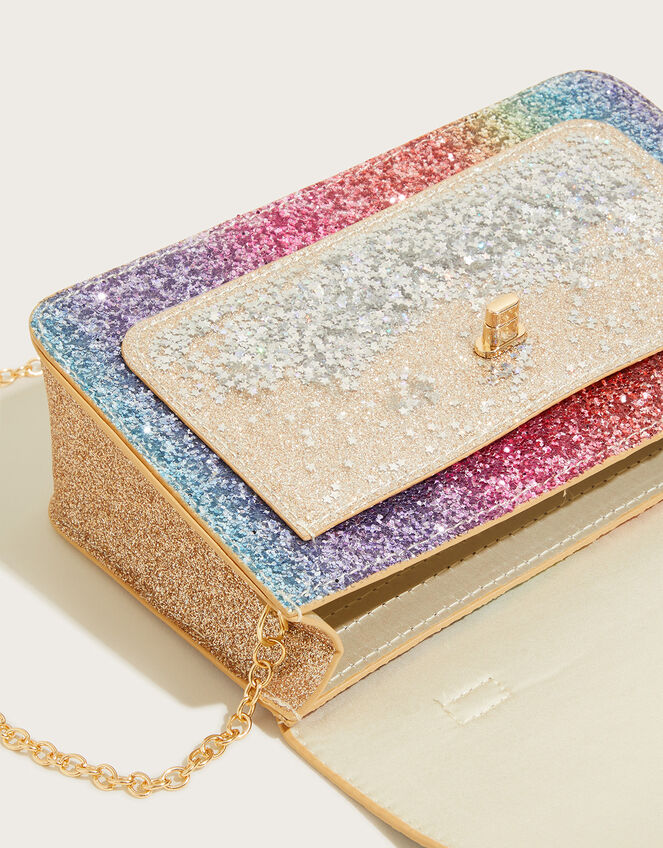 Rainbow Glitter Shaker Satchel Bag, , large