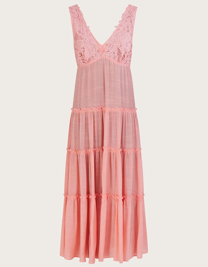 One Shoulder Dresses with Lace Bodice Orange Plus Size