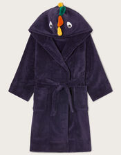 Super-Soft Dinosaur Spike Dressing Gown, Blue (NAVY), large