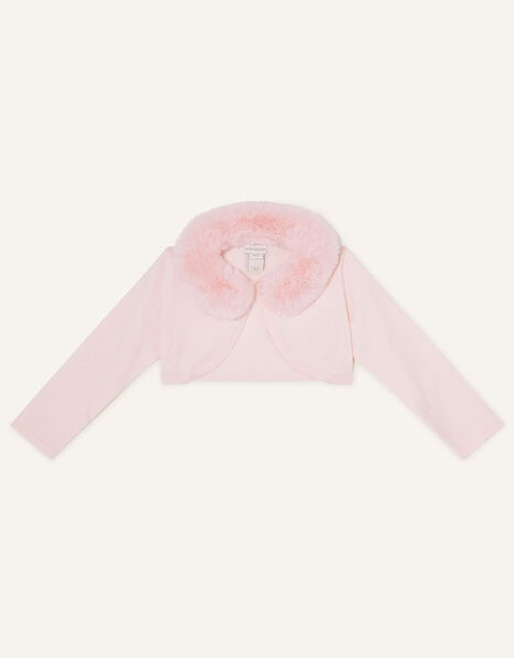 Baby Fluffy Collar Super-Soft Cardigan Pink, Pink (PINK), large