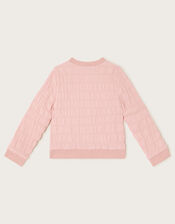 Seersucker Butterfly Bomber Jacket, Pink (PALE PINK), large