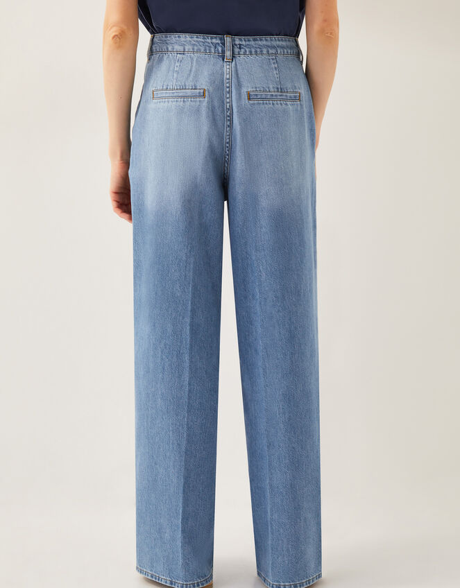 Justine Pleat Wide Leg Jeans, Blue (LIGHT AUTHENTIC), large