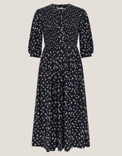 Orielle Print Jersey Midi Dress, Black (BLACK), large