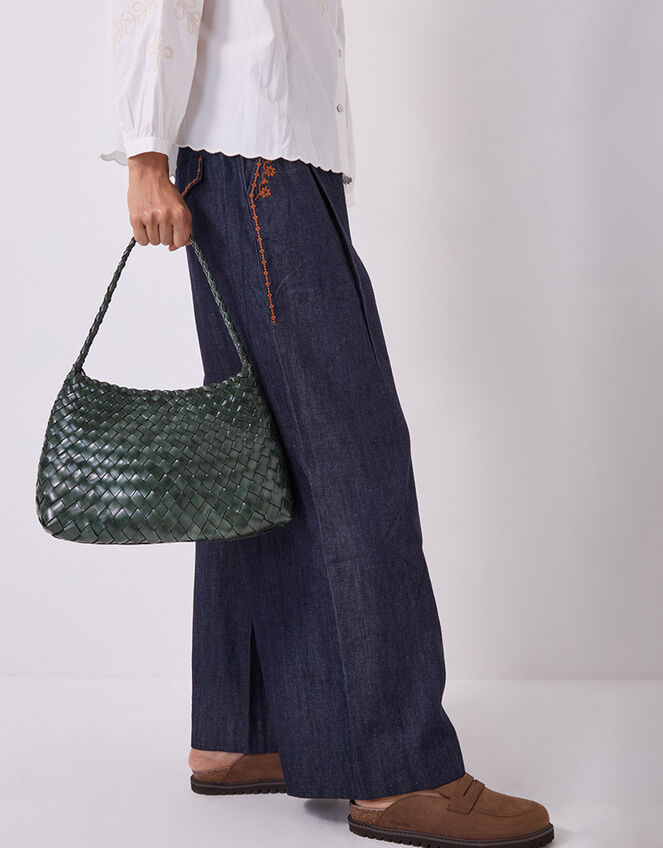 Ellyla Selina Woven Leather Shoulder Bag, , large