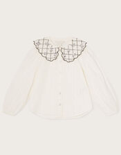 Embellished Collar Blouse, Ivory (IVORY), large