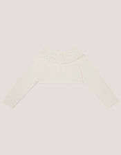 Oversized Diamante Collar Cardigan, Ivory (IVORY), large