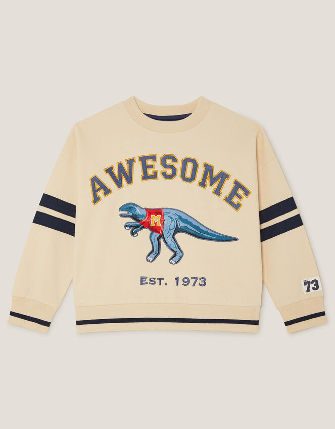 Dinosaur Varity Sweatshirt, Natural (STONE), large