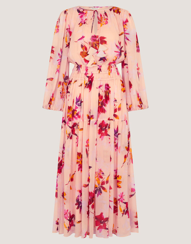 Mabel Long Sleeve Floral Maxi Dress Pink