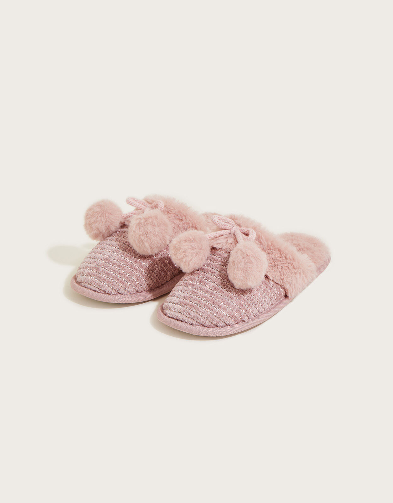 Pink pom pom slippers discount