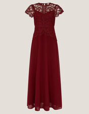 Monica Lace Bridesmaid Dress, Red (BURGUNDY), large