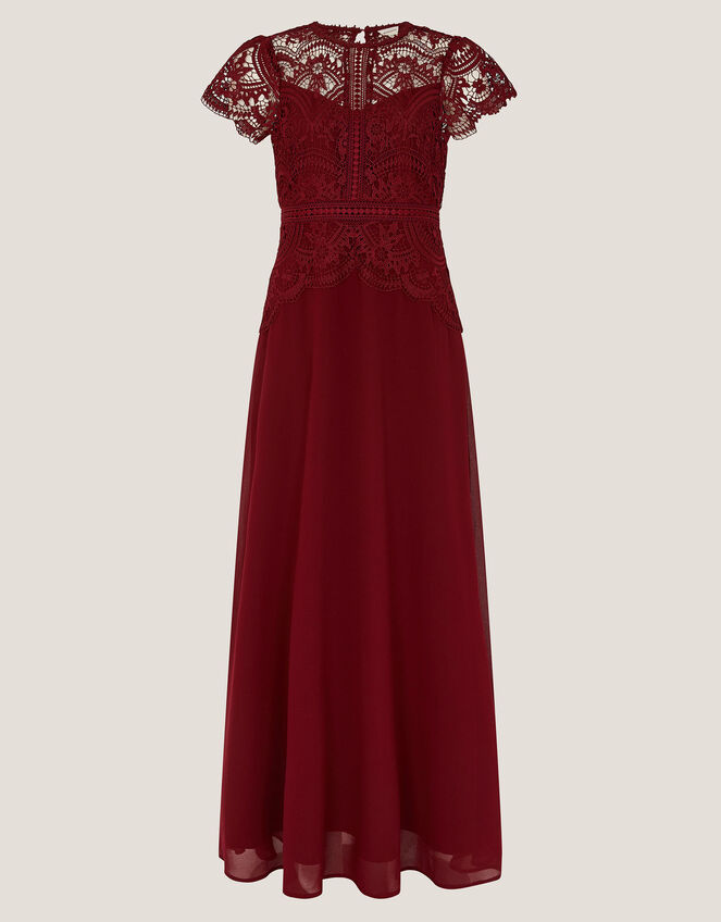 Monica Lace Bridesmaid Dress, Red (BURGUNDY), large