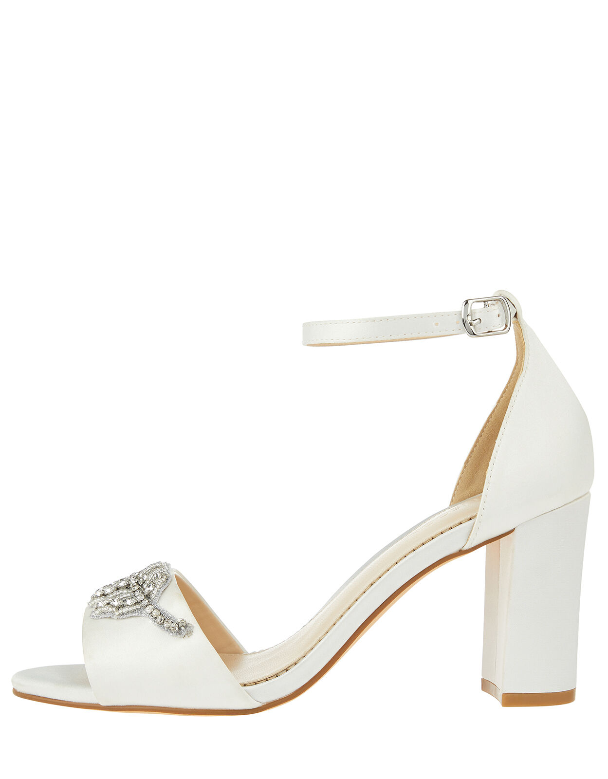 Florence Embellished Feather Bridal Sandals Ivory