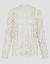 Lottie Lace Shirt, Ivory (IVORY), large