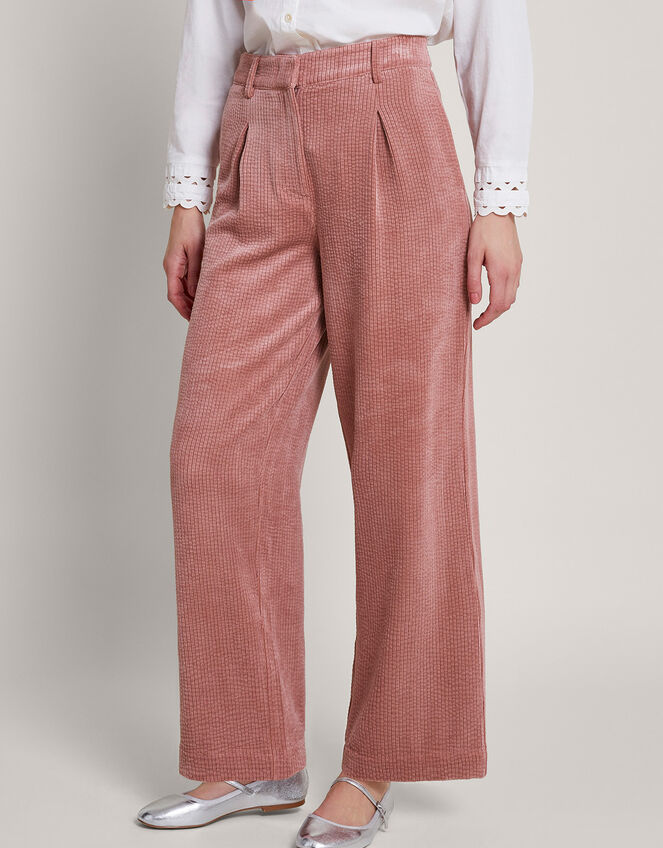 Serena Wide Leg Cord Trousers, Pink (SOFT PINK), large