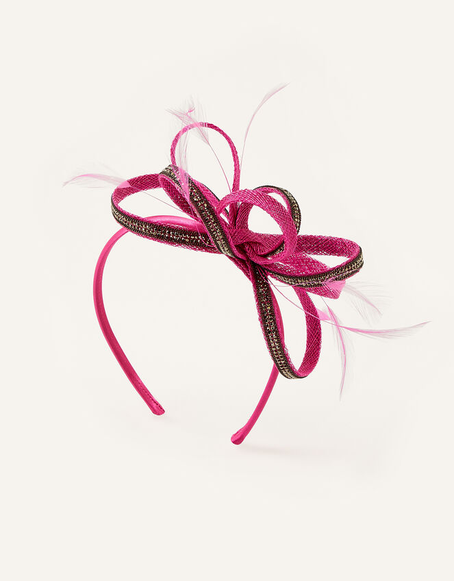 Embellished Loops Fascinator Headband, Pink (FUCHSIA), large