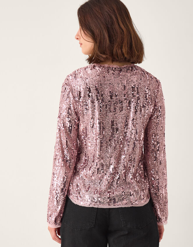 Tabi Tie Sequin Jacket, Pink (PINK), large