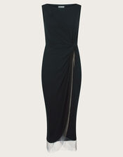 Fawn Fringe Dress, Black (BLACK), large