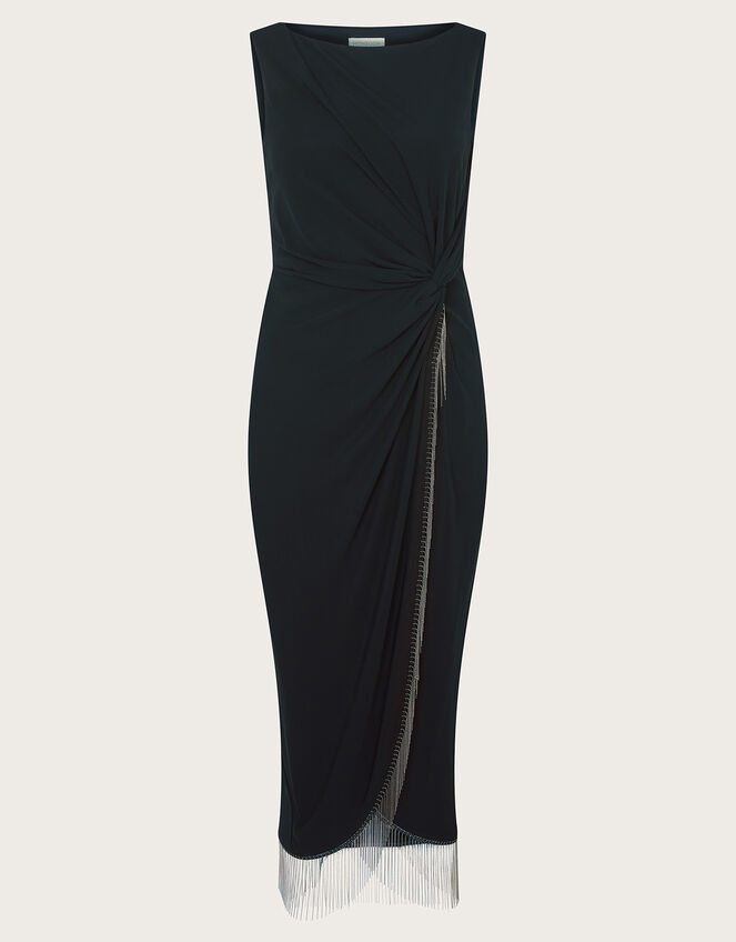 Fawn Fringe Dress, Black (BLACK), large