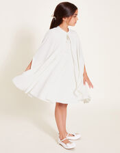 Charlotte Embroidered Dress and Cape, Ivory (IVORY), large