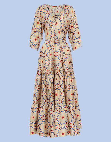 La Galeria Elefante WIF Silk Kimono Dress Cream, Cream (CREAM), large