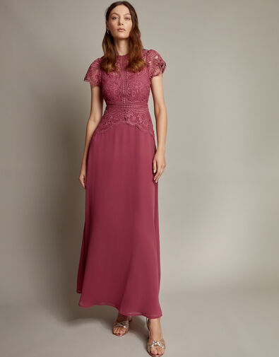 Monica Lace Maxi Dress, DARK PINK, large