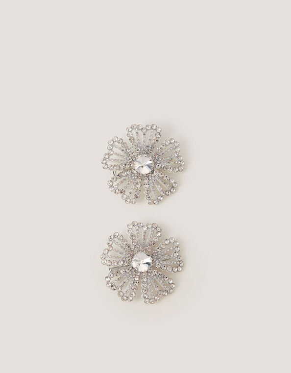 2-Pack Diamant&eacute; Flower Hair Clips, , large