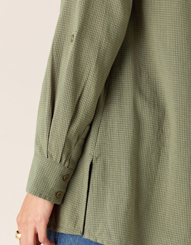 V-Neck Shirt, Green (KHAKI), large