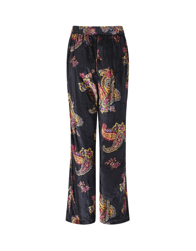 East Lucille Wide Leg Velvet Trousers, Black (BLACK), large
