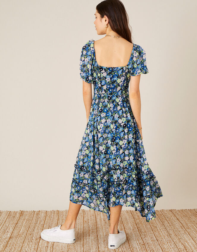 Marleigh Printed Dress in Sustainable Viscose , Blue (NAVY), large