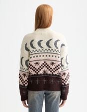 Scotch & Soda Metallic Celestial Fair Isle Jumper, Multi (MULTI), large