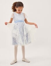 Joanie Cancan Ruffle Lace Dress, Blue (BLUE), large