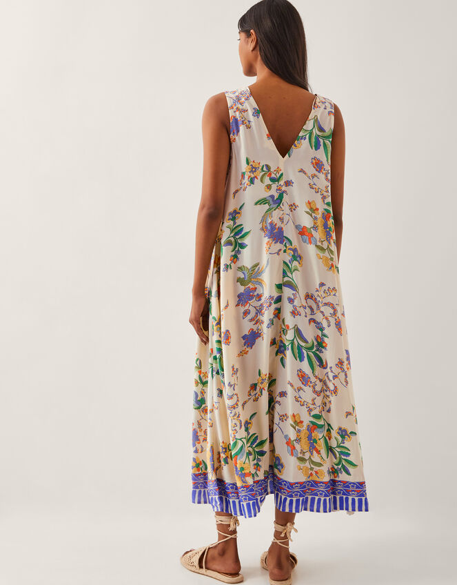 Kaia Floral Print Midi Dress, Ivory (IVORY), large