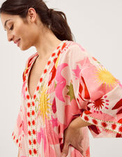 Anissa Sun Print Midi Kaftan, Ivory (IVORY), large