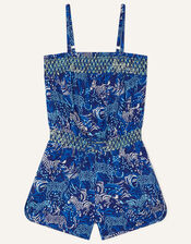 Sadie Zebra Playsuit in Recycled Polyester, Blue (NAVY), large