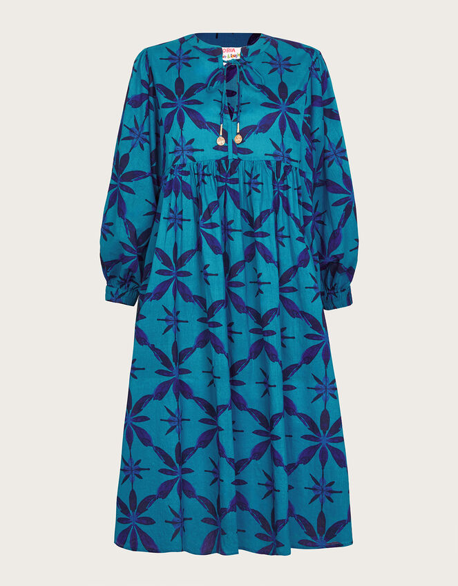 La Galeria Elefante Smock Dress, Blue (BLUE), large