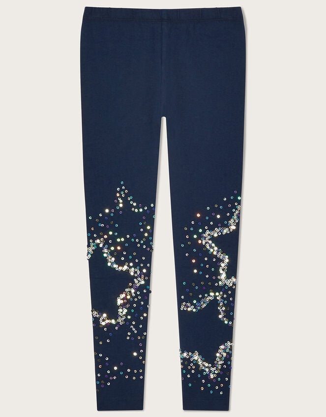 Sequin Star Leggings Blue