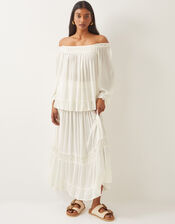 Bryony Embroidered Maxi Skirt, White (WHITE), large