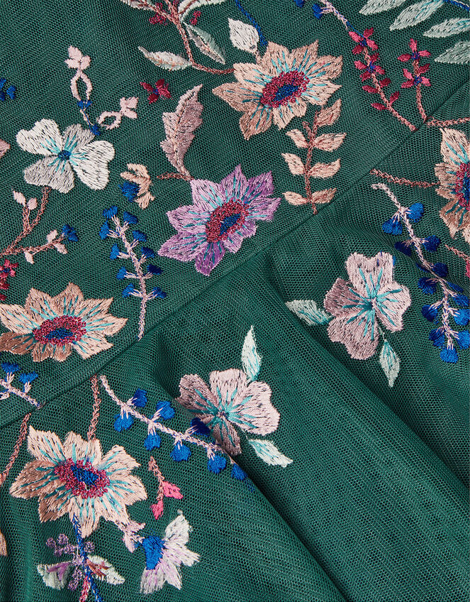 Floral Embroidered Dress, Teal (TEAL), large