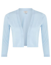 Pandora Pointelle Shrug in Linen Blend, Blue (BLUE), large