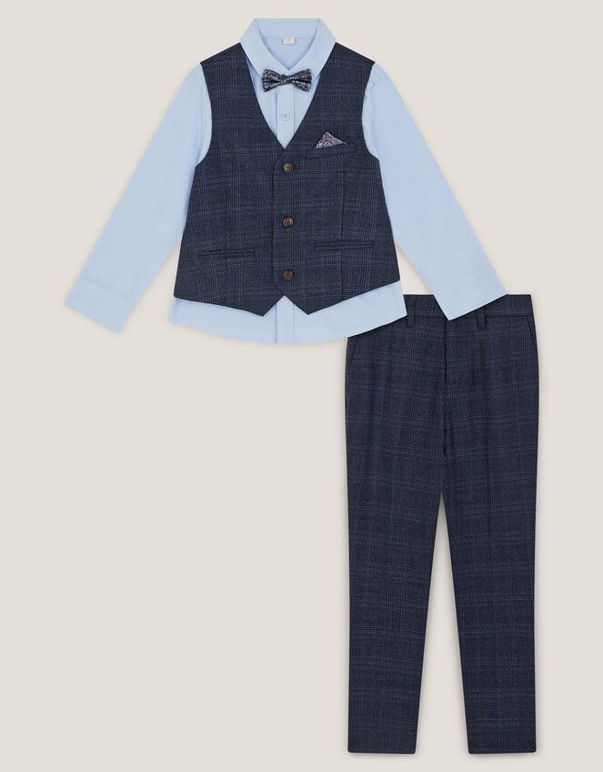 Oliver Check 4-Piece Suit, Blue (NAVY), large