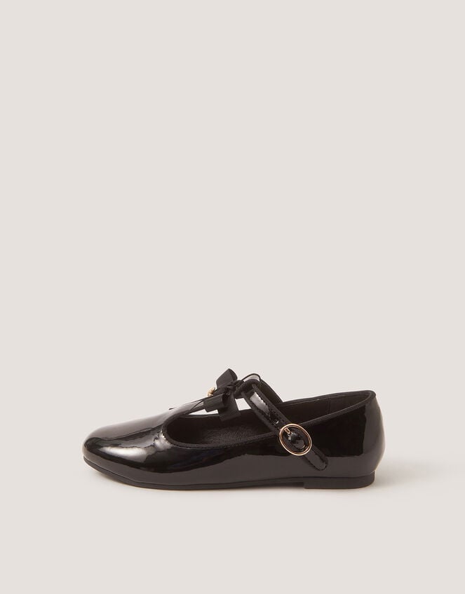 Bow Patent Mary Jane School Shoes, Black (BLACK), large