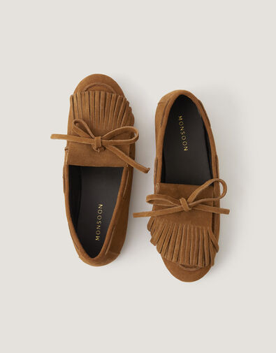 Sarah Suede Moccasins, Tan (TAN), large
