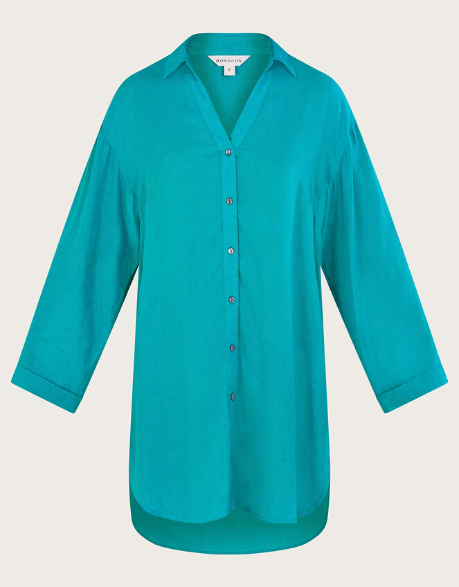Esme Beach Shirt , Blue (TURQUOISE), large